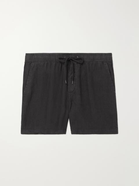 JAMES PERSE Straight-Leg Garment-Dyed Linen Drawstring Shorts