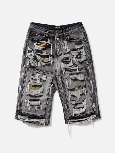 HELL CAMO DENIM SHORTS