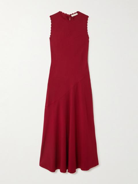 ULLA JOHNSON Clea Scalloped Satin-crepe Midi Dress