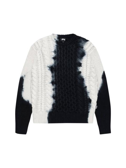 Stüssy Stussy Tie Dye Fisherman Sweater 'Black'