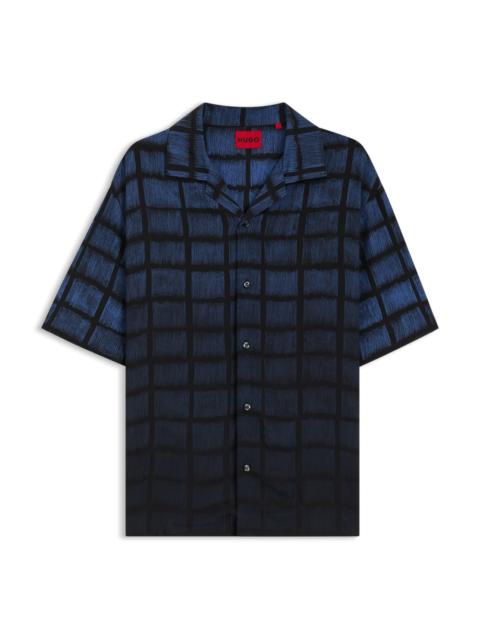 HUGO OVERSIZE-FIT SHIRT IN SQUARE-PRINT POPLIN