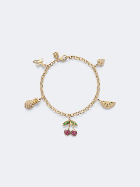 SYDNEY EVAN 14kt gold charm bracelet with gemstones