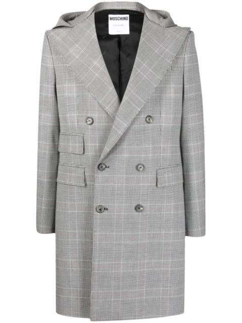 Moschino double-breasted plaid-check coat