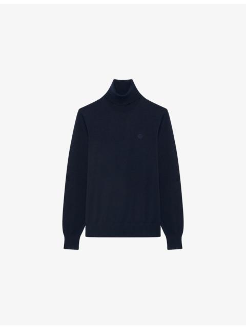 The Kooples Logo-Embroidered Regular-Fit Wool Jumper