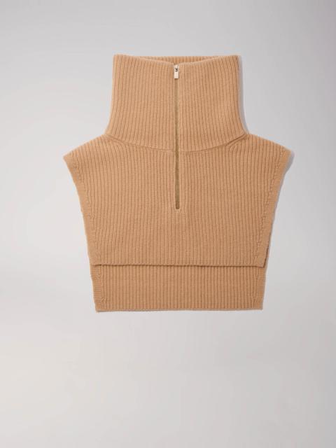 Cashmere/wool zip-up neck warmer