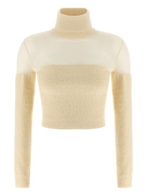 ELISABETTA FRANCHI Brushed insert turtleneck sweater
