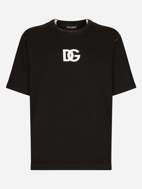 Dolce & Gabbana Cotton round-neck T-shirt with 3D patch