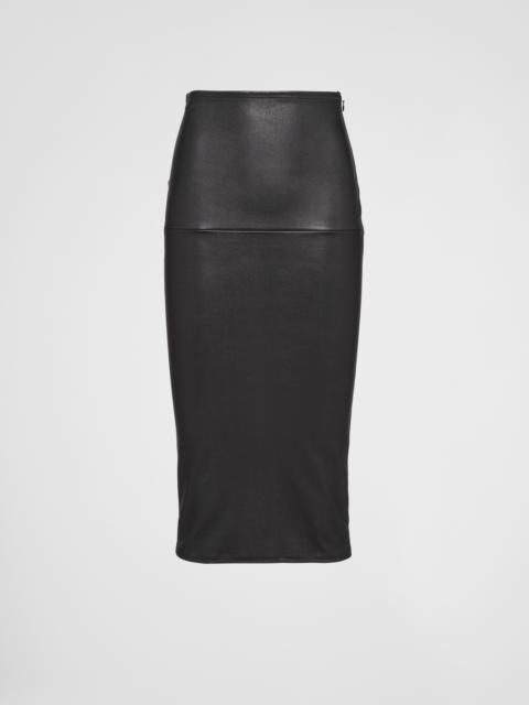 Stretch nappa leather skirt