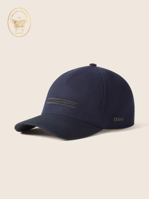 ZEGNA NAVY BLUE VELLUS AUREUM BASEBALL CAP