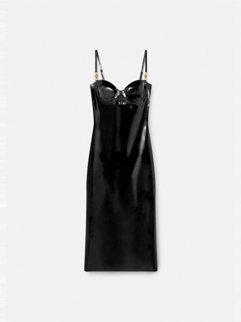 VERSACE Medusa Latex Midi Dress