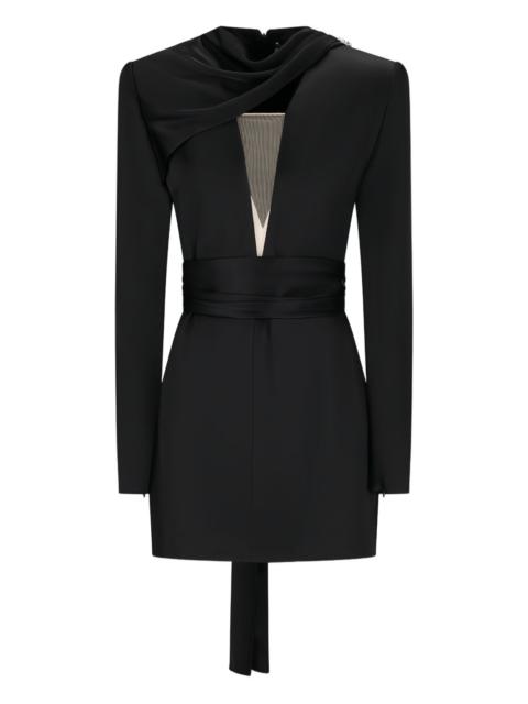 David Koma scarf crystal detail mini dress