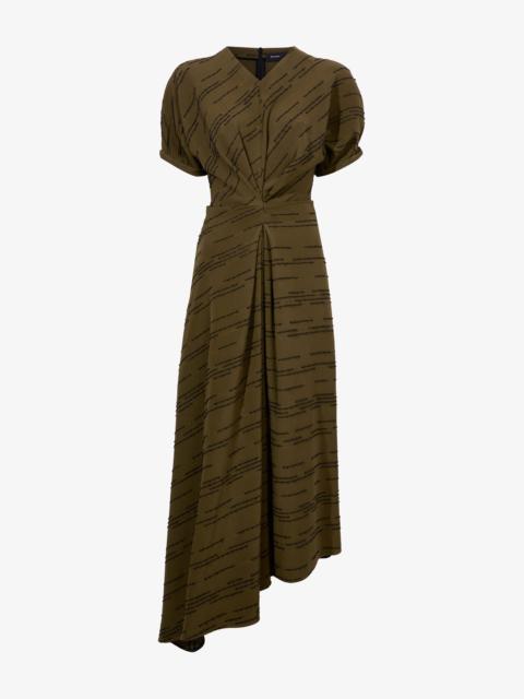 Proenza Schouler Vivienne Asymmetrical Dress in Textured Stripe Flou