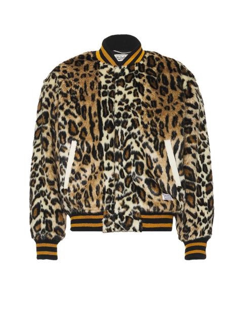 WACKO MARIA Fur Leopard Varsity Jacket