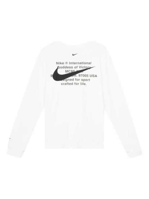 Nike Nike MENS Swoosh Casual Sports Double-Hook Crew-neck Long Sleeve White DB6156-100