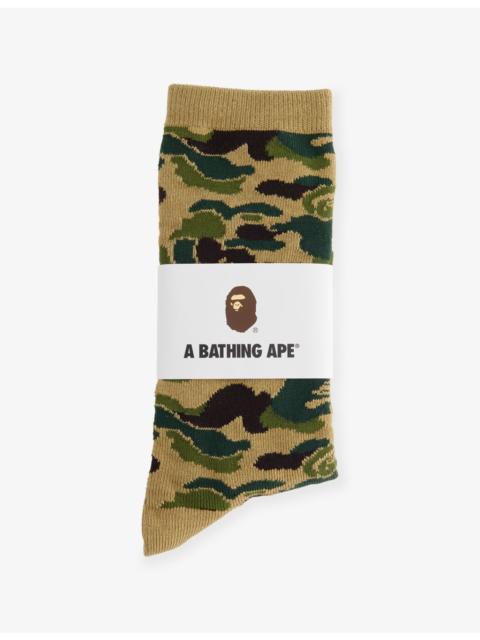 A BATHING APE® Camo-Print Stretch-Cotton Socks