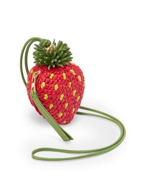 Loewe Women's LOEWE x Paula's Ibiza Strawberry Raffia Coin Purse - Red