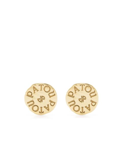 logo-engraved coin earrings