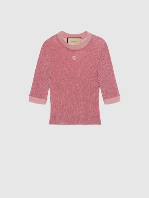 GUCCI Lamé knit top with Interlocking G