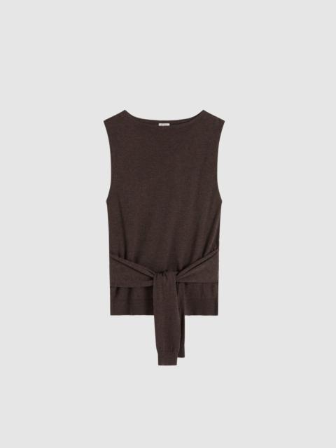 ST. AGNI Fine Merino Tie Waist Top - Mulch