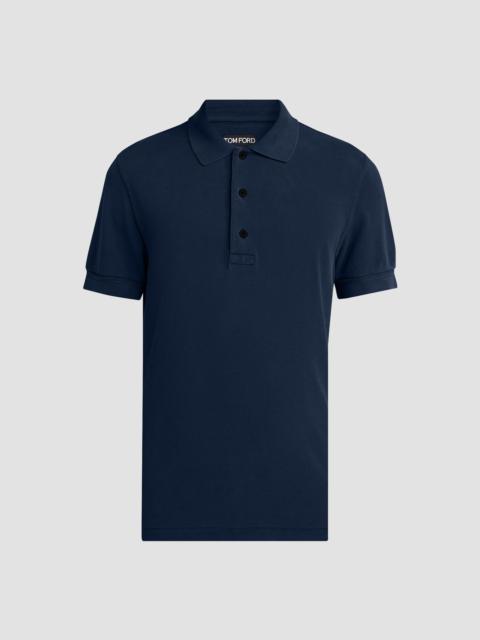 TOM FORD Men's Slim-Fit Pique Polo Shirt - Navy