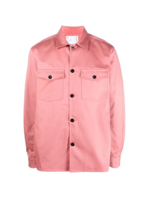 sacai contrast-panel cotton shirt