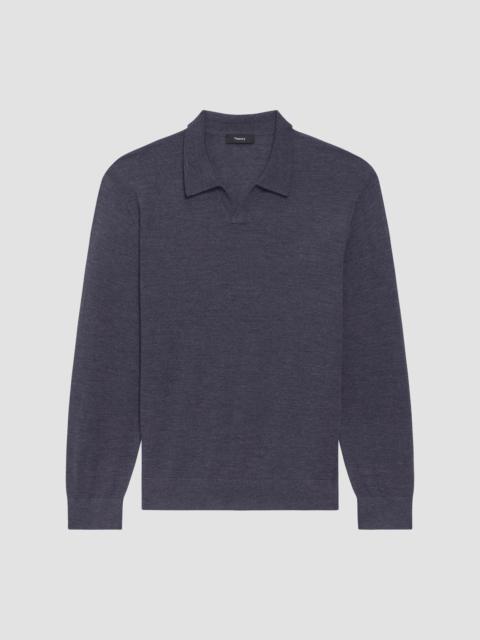 Theory Men's Wool Relaxed-Fit Polo Sweater - New Pestle Melange