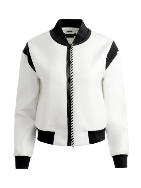 Alice + Olivia KERI COMBINATION VEGAN LEATHER VARSITY JACKET