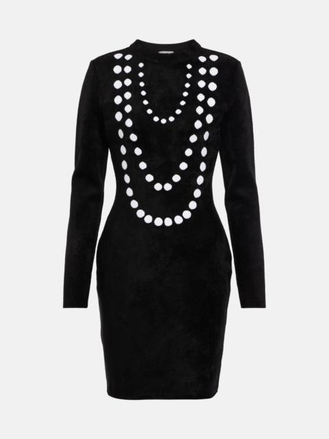 Alaïa Jacquard 양털 미니 드레스
