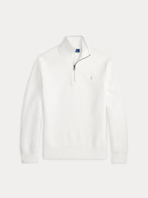 Polo Ralph Lauren Mesh-Knit Cotton Quarter-Zip Sweater