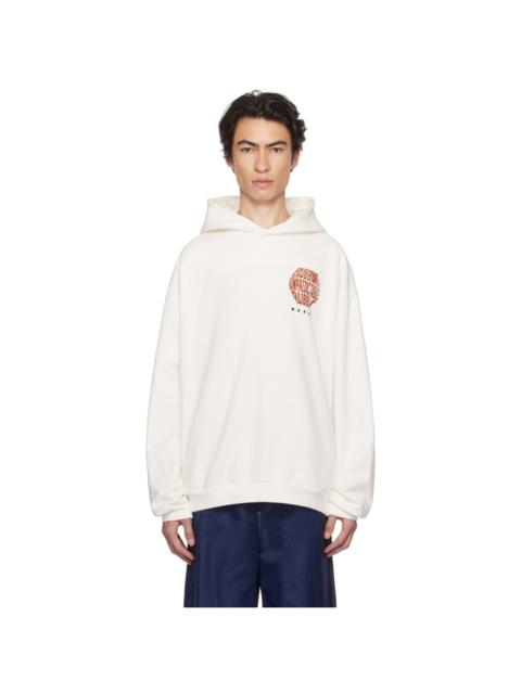 Marni White Graphic Hoodie