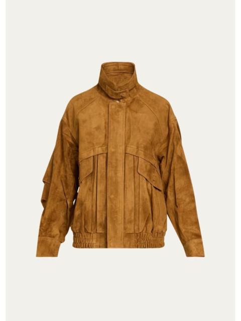 AEXAE Lambskin Suede Oversized Jacket