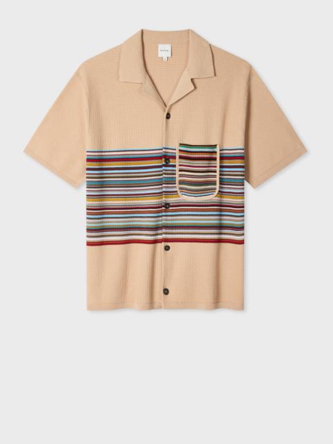 Paul Smith Beige Organic Cotton 'Signature Stripe' Knitted Shirt