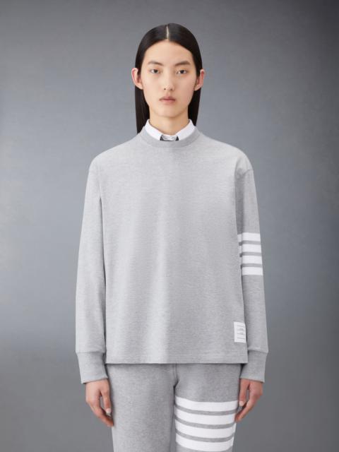 Thom Browne Light Grey Medium Weight Jersey Engineered 4-Bar Oversized Long-sleeved Tee