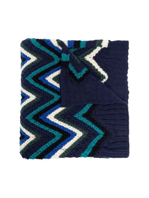 zig-zag embroidered scarf