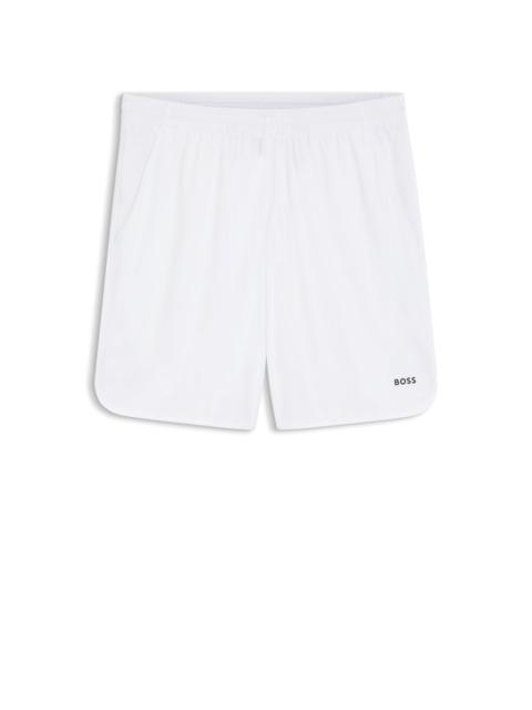 BOSS ACTIVE STRETCH-FABRIC SHORTS WITH MESH POCKET BAGS