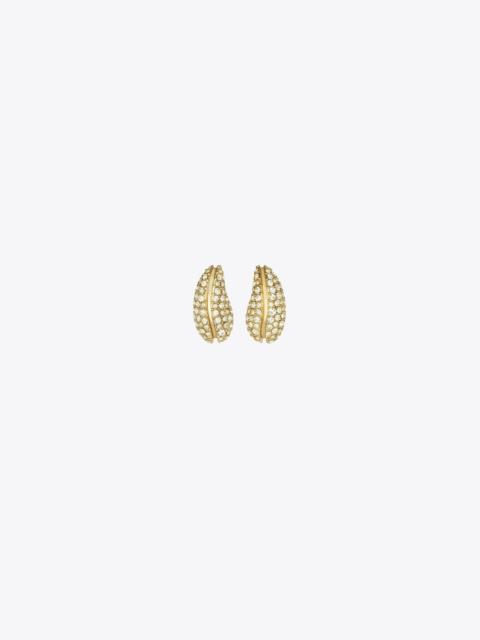 TORY BURCH Mini Pierced Pavé Earrings