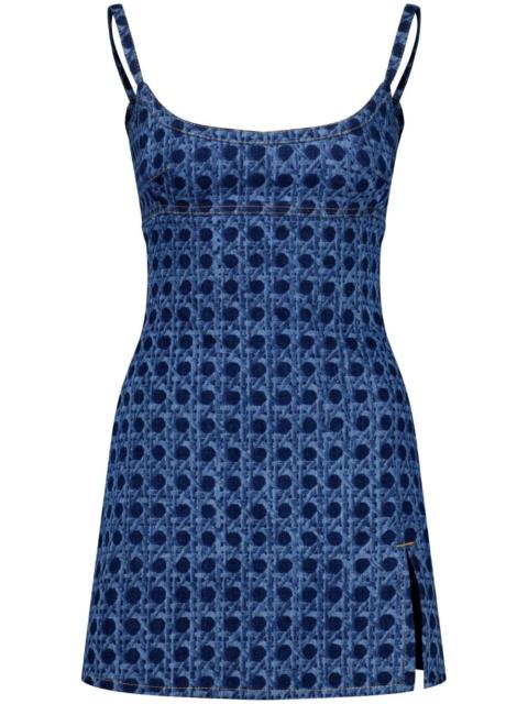 GIAMBATTISTA VALLI Vienna Straw-print denim dress