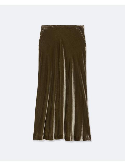 ALLSAINTS NALIA VELVET MIDI SKIRT