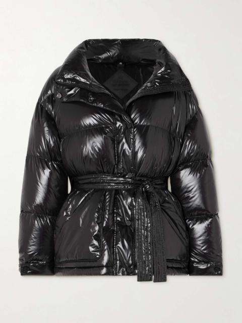 PERFECT MOMENT Maya hooded belted quilted glossed-shell down ski jacket
