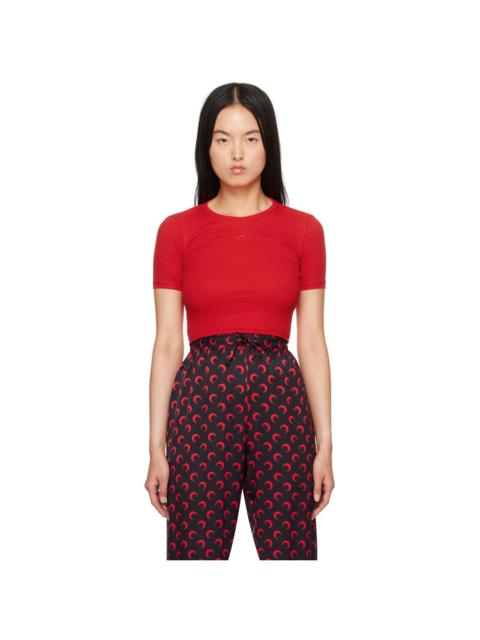 Marine Serre Red Moon Logo Cropped T-Shirt