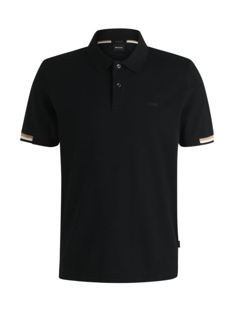 BOSS REGULAR-FIT POLO SHIRT WITH RUBBERIZED LOGO