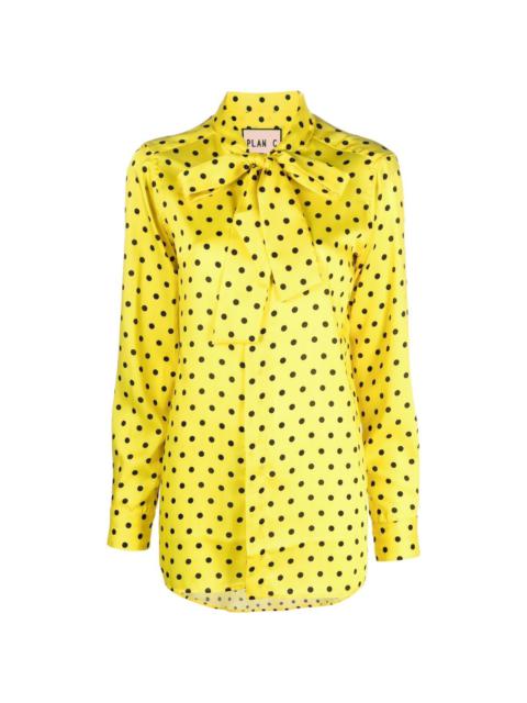 polka-dot print blouse