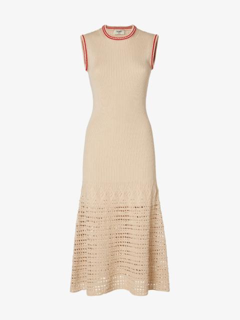 FENDI Dress Beige cotton crochet dress