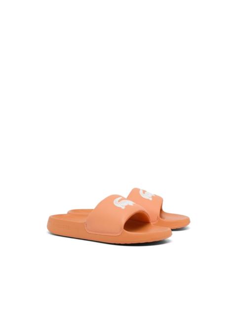 LACOSTE Serve crocodile-embossed slides