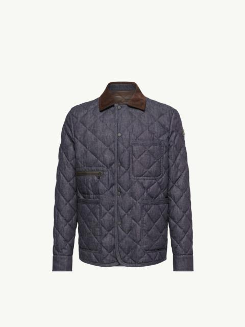Moncler Kryen Diamond Quilted Denim Down Shirt Jacket
