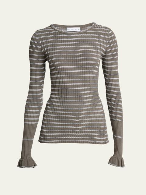 Proenza Schouler Yasmine Stripe Rib-Knit Sweater