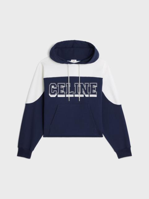 CELINE Two-tone Celine hoodie in cotton fleece