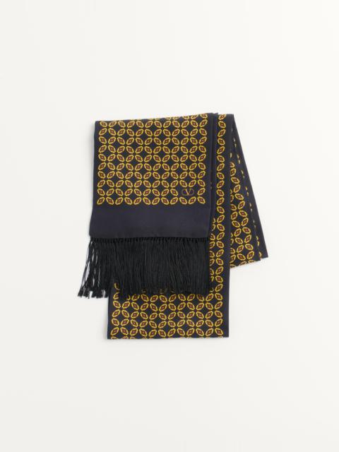 Valentino CHAMBER SILK BANDEAU SCARF WITH FRINGE