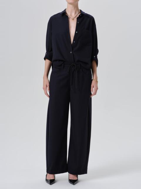 Citizens of Humanity Brynn Drawstring Italian Virgin Wool Trouser In Navy