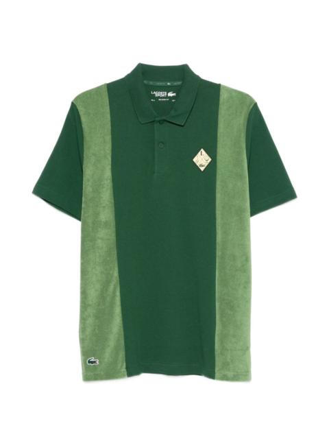 LACOSTE colourblock patch polo shirt